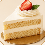 Kuchenstück mit Erdbeere